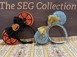 Walt Disney World Eingang Minnie Festzelt beleuchtet Halloween Ohren Stirnband SET - Bild 1 von 14