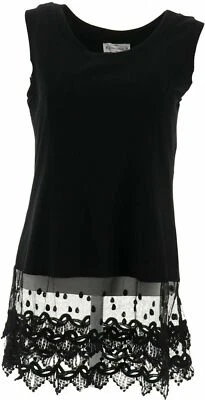 Kathleen Kirkwood 分层背心带蕾丝扩展器-黑色-小号-A343309-全新 — 第 1/2 张图片