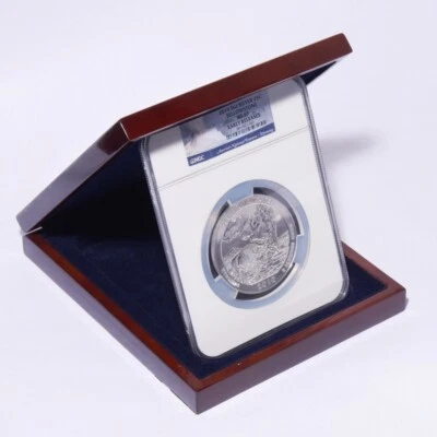 2010 Silver 5oz America the Beautiful Yellowstone NGC MS69 Early Releases - Image 1 of 4