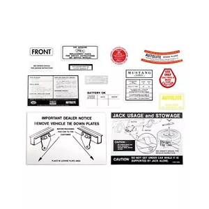 1967 Ford Mustang Decal Kit 67 engine trunk battery tyre jack etc. great saving - Picture 1 of 1