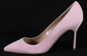 MANOLO BLAHNIK $865 Powder Pink Suede BB Stiletto High Heels Pumps 39 - Picture 1 of 11