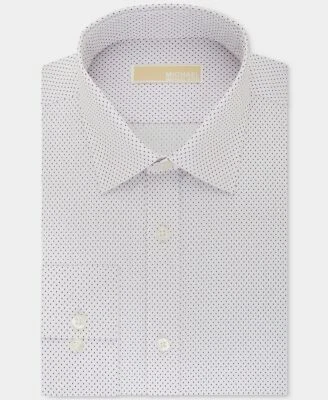 $98 Camisa de Vestir Michael Kors Hombres Ajuste Regular Blanco Púrpura 14.5 32/33 *DAÑADA* Foto 1 de 3