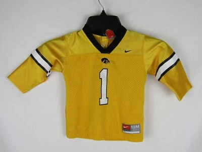 Camisa de malla Nike Iowa Hawkeyes 18 meses-#1-dorada/blanca-NCAA-grande 10-usada en excelente estado Foto 1 de 4