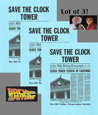 Lot Of 3 Back To The Future Save The Clock Tower Flyer Prop/Replica Marty Mcfly