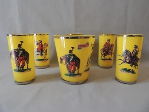 Collectible glass drinking set Roma Vista decorated 5 glasses and ice cube bowl - Picture 1 of 15
