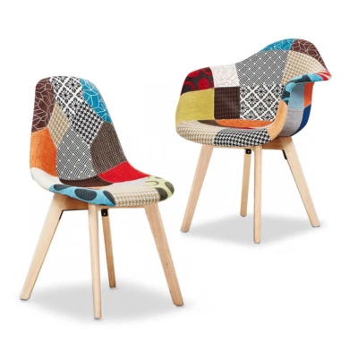 Fabia Dining Chair | Multi-Colour Patchwork Chairs | Retro Modern Chair | - Image 1 of 4