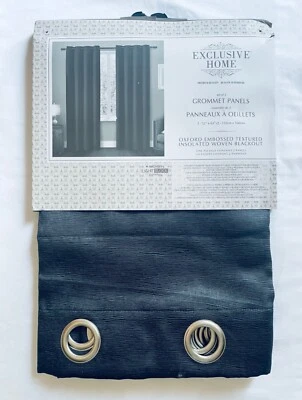 Exclusive Home Window Curtains 52” x 63” Gray Blackout 2 Panels NEW - Image 1 of 4