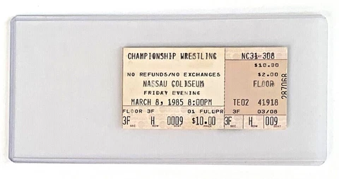 WWF Hulk Hogan vs Jesse Ventura ticket stub wrestling Mar 1985 ANDRE THE GIANT Cover