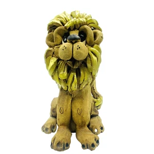 Hindt Studio Art Pottery Lion Spaghetti Clay Cat Brutalist Sculpture Figure READ - Picture 1 of 13