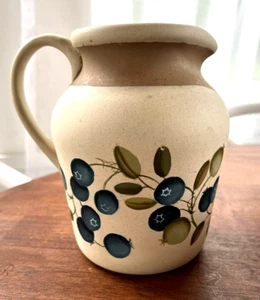 1990s Blueberry Studio Handmade Ceramic Water Pitcher 6" - Picture 1 of 7