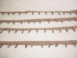 6Y LEE JOFA ASBURY STONE MOCHA STONE JAVA BROWN BEADED TASSEL TRIM - Picture 1 of 3