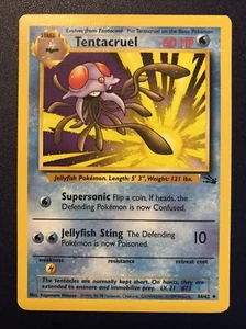 Very Rare 1995 Tentacruel Pokemon Card 44/62 - Picture 1 of 2