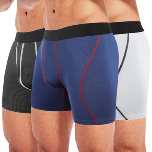 Paquete de 3 calzoncillos boxer deportivos de pierna larga para hombre ropa interior deportiva - Imagen 1 de 14