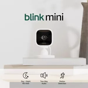 New In Box - Blink Mini Compact indoor plug-in smart security camera 1080p HD - Picture 1 of 6