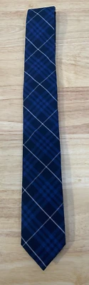 Corbata ajustada de algodón a cuadros azul pingüino Munsingwear para hombre Preppy estrecha delgada Foto 1 de 4