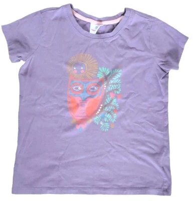 Top Hanna Andersson Niñas 150 Talla 12 Algodón Búho Sol Cuello Redondo Manga Corta Foto 1 de 4