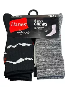Calcetines Hanes Originals Hombre 6-12 Crew Ultimate Suave Elastizado Fresco Transpirable 6 Pares - Imagen 1 de 19