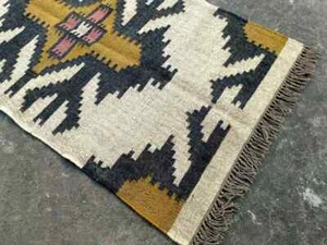 Kilim Rug Teraditional Kilim Vintage Rug Natural Handwoven Wool Jute Rug Carpet - Picture 1 of 4