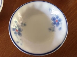 Vintage 3" chinesische kleine Sojasaucenschüssel Blume blau/weiß Sushi 5 Schüsseln - Bild 1 von 5