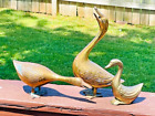 Lot de 3 figurines vintage canard en laiton oie des cygnes oiseaux oiseaux figurines de collection