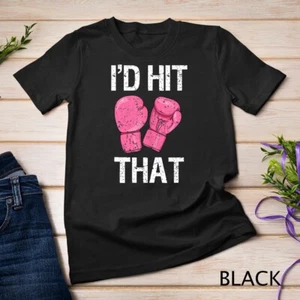 I'd hit That lustiges Kickboxen Boxen Damen Klasse Geschenk Unisex T-Shirt - Bild 1 von 15