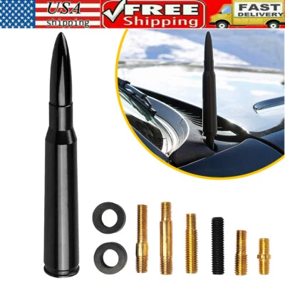 ANTENA BALA PRETA 50 CAL PARA CARRO CHEVY SILVERADO DODGE RAM FORD F150 F250 - Imagem 1 de 4