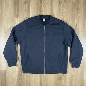 De Colección Y2K Nike Cremallera Completa Suéter Chaqueta Para Hombre’s 2XL Swoosh Logo Negro Gris Etiqueta 2000’s - Imagen 1 de 13