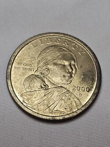 2000 D Sacagawea One Dollar Coin US Liberty - Gold Color - Picture 1 of 7