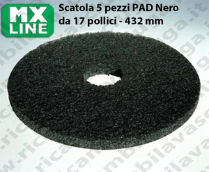 PAD MAXICLEAN 5 PEZZI color Nero da 17 pollici - 432 mm | MX LINE - Foto 1 di 1