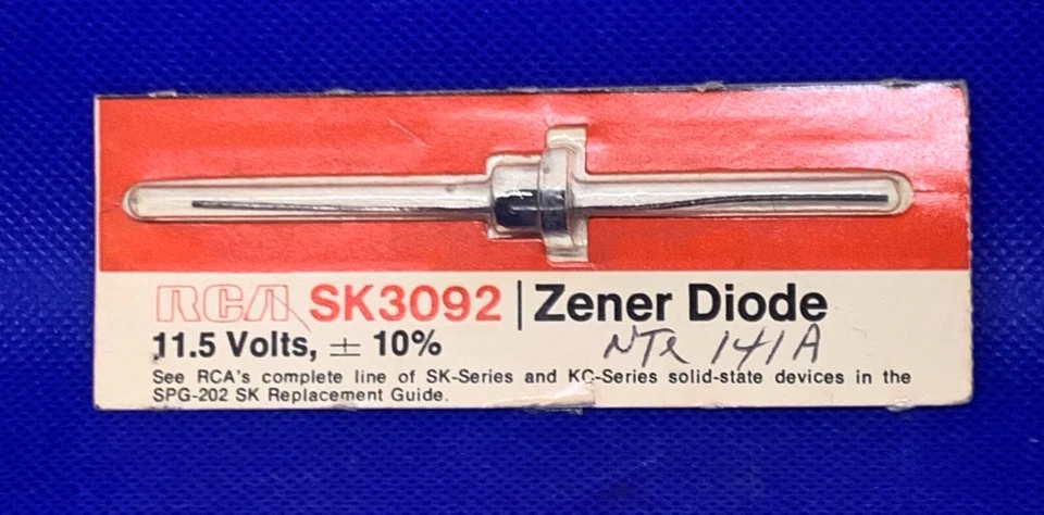 RCA SK3092 ZENER DIODE 11.5V +/- 10%(替换件NTE141A) — 第 1/1 张图片