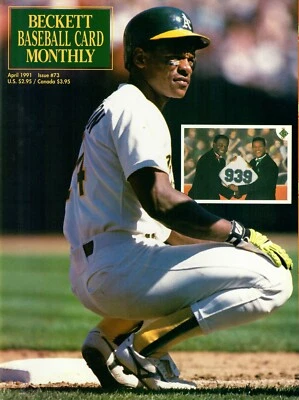 Beckett April 1991 Issue #73 Rickey Henderson Cover Vintage Sports Card Magazine - Image 1 of 4