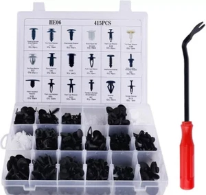 415 Pcs Car Retainer Clips Auto Fasteners Push Trim Clips Pin Rivet Bumper Kit - Bild 1 von 9