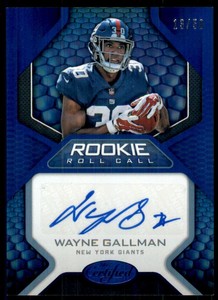 2017 Certified Rookie Roll Call Signatures Mirror Blue #29 Wayne Gallman Auto/50