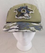 Camo Trucker Hat with Rhinestone Embellishments Adjustable Cap Hat Green