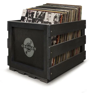Old Retro Wood Vinyl Record Storage Crate LP Album Disc Organizer Turntable Box - Bild 1 von 12