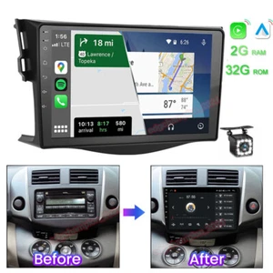 For Toyota RAV4 2007-2012 Apple Carplay Android 13 Car GPS Radio Stereo BT +Cam - Picture 1 of 15