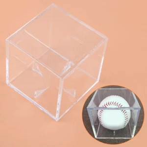 Acrylic Baseball Tennis Ball Cube Presentation Display Case Box Holder Plinth A4 - Bild 1 von 6