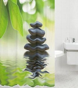 DUSCHVORHANG TEXTIL ANTI SCHIMMEL EFFEKT BADEWANNENVORHANG HARMONY 180 x 200 cm - Bild 1 von 7