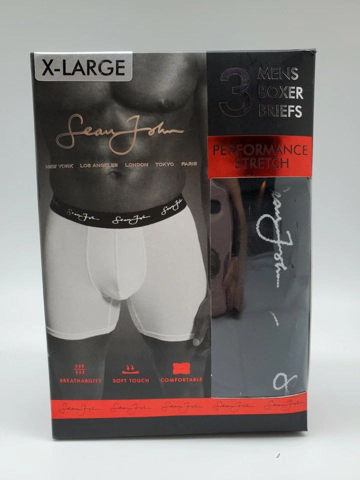 Paquete de 3 calzoncillos boxer de rendimiento SEAN JOHN para hombre M L XL 2XL 3XL 4XL colores surtidos Foto 1 de 3