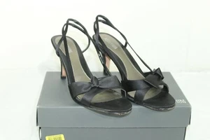 Kenneth Cole Reaction Women's Rich N Post Black Satin Strappy 3.5” Heels SZ 10M - Picture 1 of 8