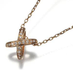 Auth CHAUMET Necklace Diamond Jeux de Liens 18K 750 Rose Gold - Picture 1 of 4