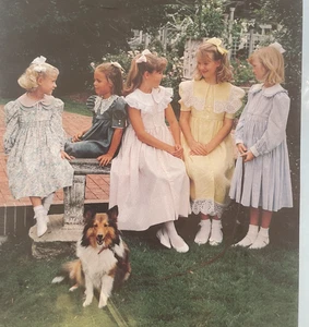 Smocked COAT DRESS Girls' 4-16 Sewing Pattern Chery Williams Heirloom Patterns - Picture 1 of 4