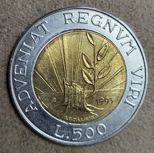 1993  SAN MARINO  500 LIRE BIMETALLIC NICE WORLD COIN - Picture 1 of 2