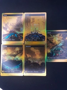 MTG Basic Land Set Full Art Gold Border First Place Foil Aetherdrift  - Picture 1 of 1