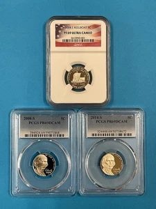 3-Coins 5c/5c/5c PCGS PR69DCAM/NGC PF69 2004S/2008S/2014S - Picture 1 of 7