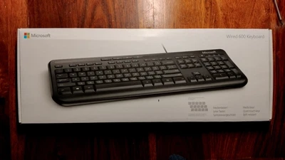 Microsoft Wired Keyboard 600 Tastatur Schwarz qwertz - Bild 1 von 3