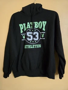 2022 Black Adult Large Playboy 53 Athletics Pullover Hoodie | Green & White Logo - Picture 1 of 24