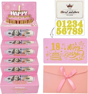 Birthday Money Envelope for Cash Gifts, Birthday Card Money Holder with 3D Cake - Picture 1 of 12
