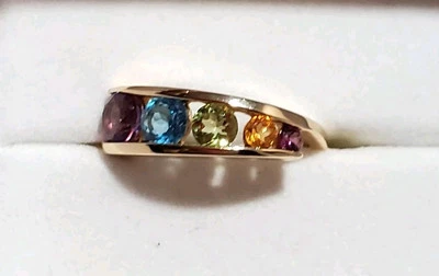 Anillo de oro amarillo de 14 quilates EFFY con múltiples piedras preciosas tamaño 7 (parte de una suite listada) Foto 1 de 4