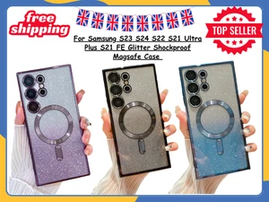 Glitter Magnetic Shockproof Phone Case For Samsung S25 S24 S23 S22 Ultra Plus UK - Picture 1 of 9